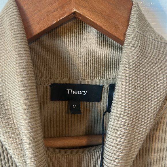 NWT THEORY Combo Dress in Bistretch Merino Wool Twill M camel - Picture 9 of 12